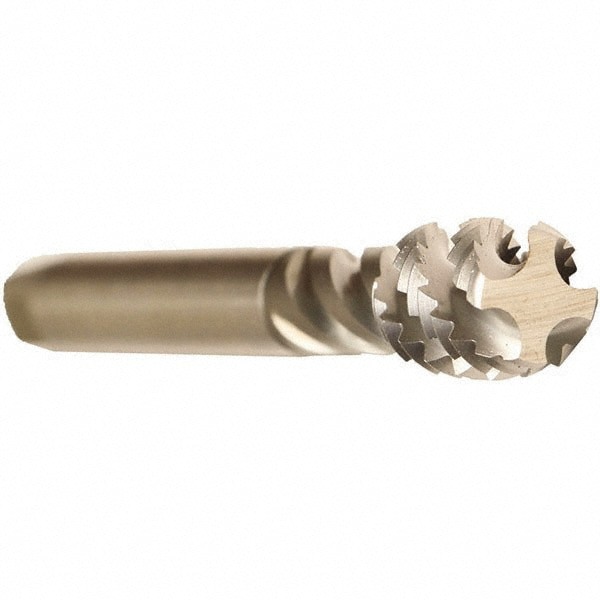 Spiral Flute Tap: M14x2.00 Metric, 4 Flutes, Bottoming, 6H Class of Fit, Cobalt, Bright/Uncoated
