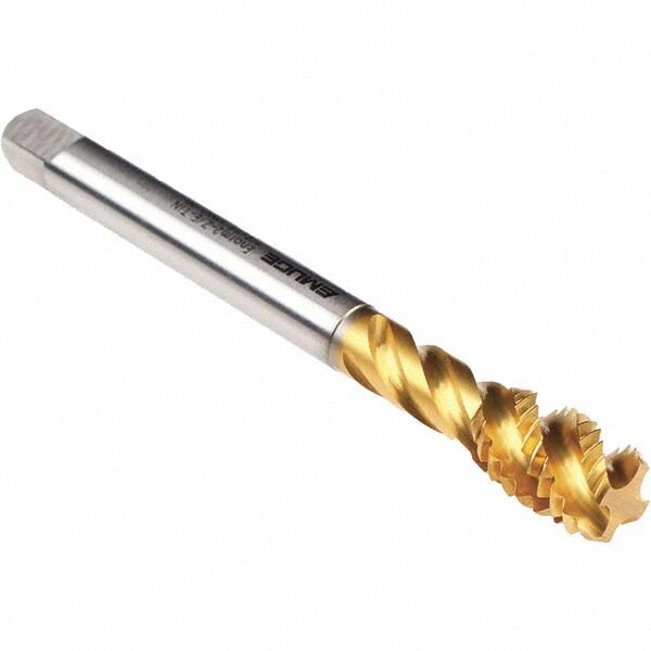 Spiral Flute Tap: M20x2.50 Metric Coarse, 3 Flutes, Bottoming, 6H Class of Fit, Cobalt, TIN Coated