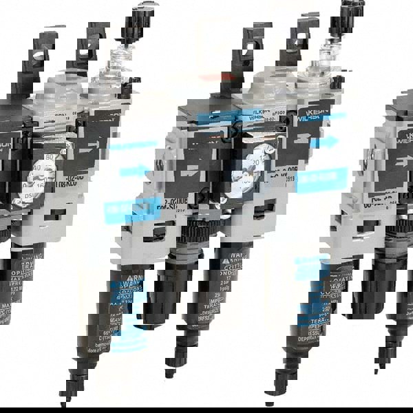 FRL Combination Unit: 1/4 NPT, Miniature, 3 Pc Filter-Regulator-Lubricator with Pressure Gauge