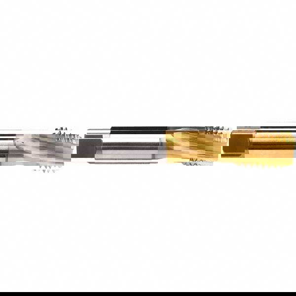 Spiral Flute Tap: M14x1.50 MF, 3 Flutes, Modified Bottoming, 6H Class of Fit, Cobalt, TIN Coated