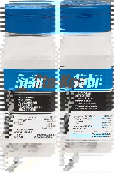 D Shaped Ring Terminal: Non-Insulated, 12 to 10 AWG, Crimp Connection