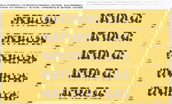 Pipe Marker with Natural Gas Legend and No Graphic