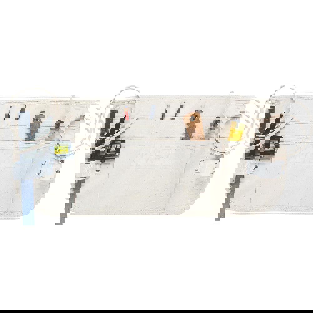 Tool Aprons & Tool Belts; Tool Type: Tool Apron ; Minimum Waist Size: 29 ; Maximum Waist Size: 55 ; Material: Canvas ; Number of Pockets: 12.000 ; Color: White