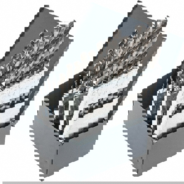 Drill Bit Set: Jobber Length Drill Bits, 25 Pc, 118 deg, High-Speed Steel