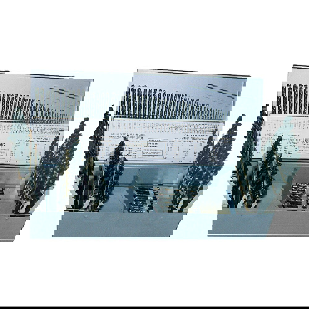 Drill Bit Set: Jobber Length Drill Bits, 115 Pc, 0.04