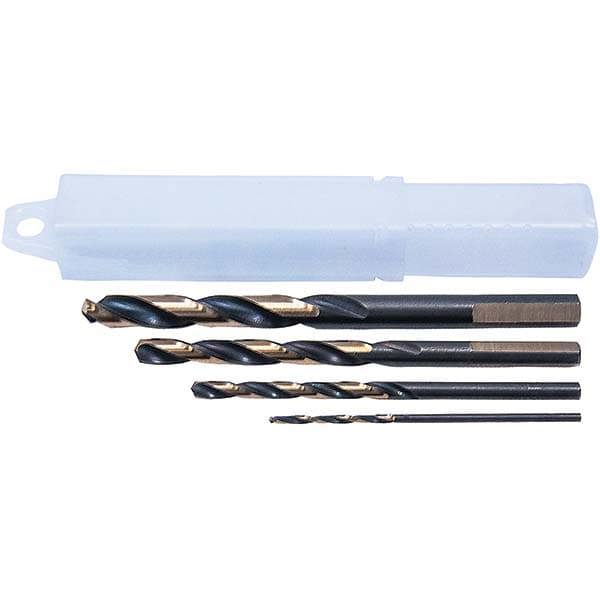 Drill Bit Set: Maintenance Length Drill Bits, 4 Pc, 0.0625
