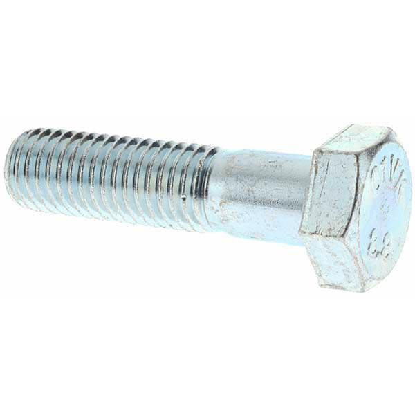 Hex Head Cap Screw: M14 x 2.00 x 55 mm, Grade 8.8 Steel, Zinc-Plated