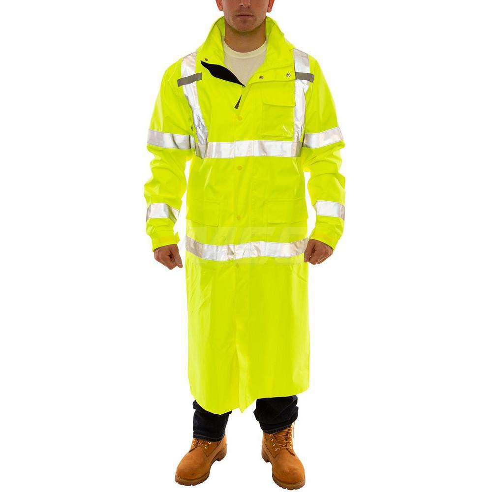 Coat: Size X-Large, Polyurethane & 300D Polyester, Zipper & Snaps Closure
