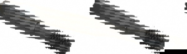 Straight Flute Tap: #10-32 UNF, 4 Flutes, Modified Bottoming, 2B Class of Fit, Powdered Metal, Nitride/Oxide Coated