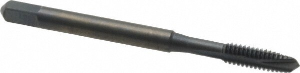Spiral Point Tap: #8-32, UNC, 3 Flutes, Plug, 2B, Powdered Metal, Oxide Finish