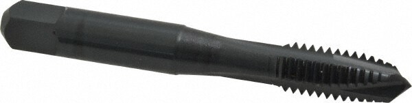 Spiral Point Tap: 3/8-16, UNC, 3 Flutes, Plug, 3B, Powdered Metal, Oxide Finish