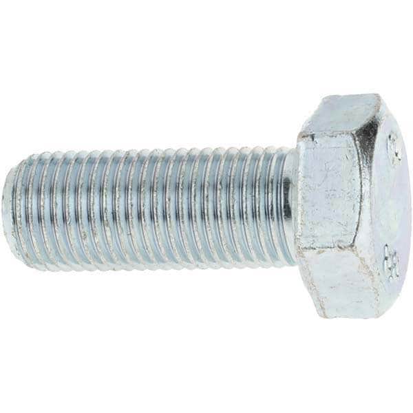 Hex Head Cap Screw: M12 x 1.25 x 30 mm, Grade 8.8 Steel, Zinc-Plated