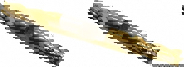 Square End Mill: 19/64'' Dia, 3/4'' LOC, 3/8'' Shank Dia, 3-1/2'' OAL, 4 Flutes, High Speed Steel