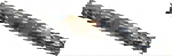 Square End Mill: 11/32'' Dia, 3/4'' LOC, 3/8'' Shank Dia, 3-1/2'' OAL, 4 Flutes, High Speed Steel