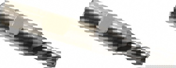 Square End Mill: 1/4'' Dia, 5/8'' LOC, 3/8'' Shank Dia, 2-7/16'' OAL, 4 Flutes, High Speed Steel