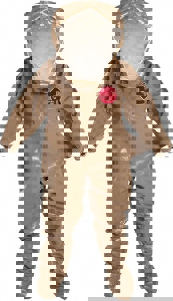 Encapsulated Suit: Size 3XL, ASTM D1777, ASTM D3776, ASTM D3787, ASTM D5034 & OSHA 16 CFR 1610, Tan, Tychem