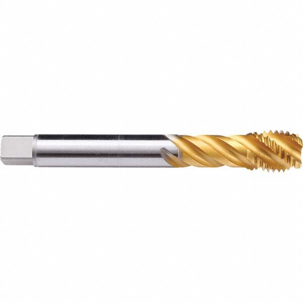 Spiral Flute Tap: M16x2.00 Metric, 3 Flutes, 2-3P, 6HX Class of Fit, TIN Coated