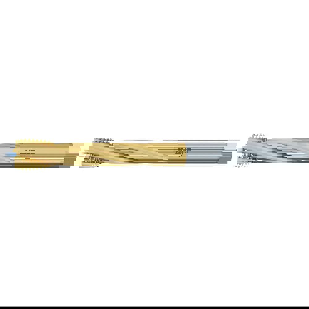 Straight Flute Tap: M22x2.50 Metric, Modified Bottoming, 6H Class of Fit, Cobalt, TiN Coated