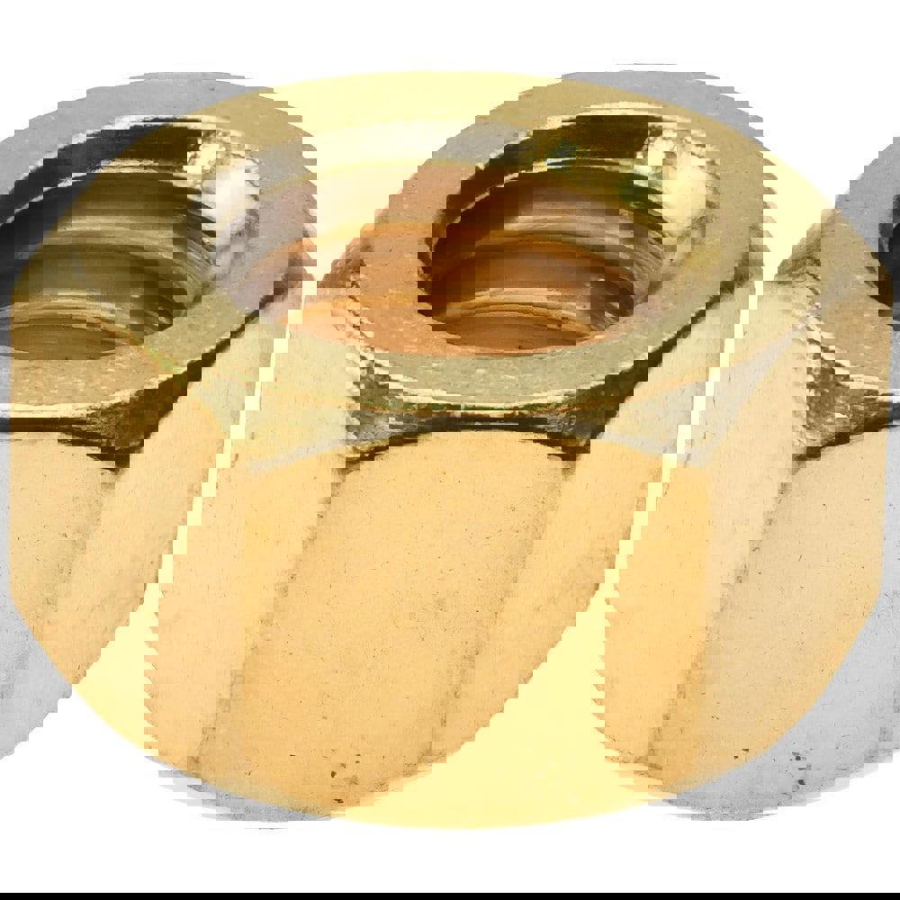 Hex Nut: 1/2-13, Brass, Bright/Uncoated Finish