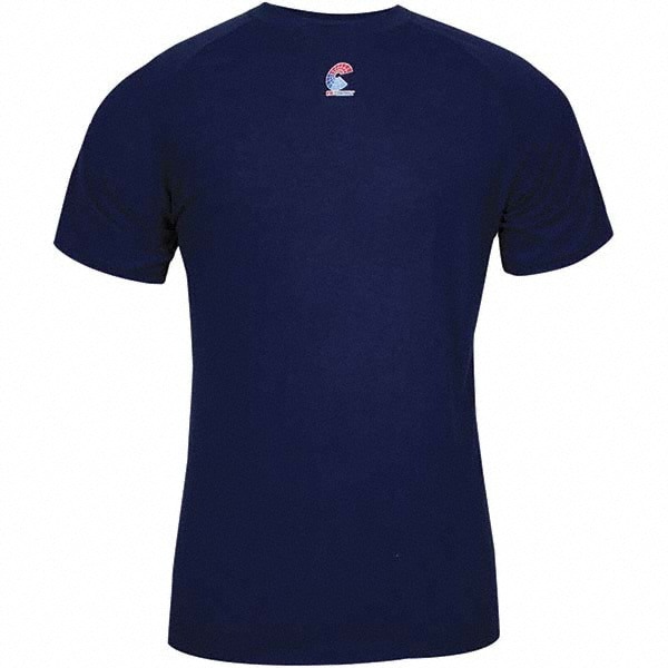 Base Layer Shirt: Cotton, 3X-Large, Navy Blue