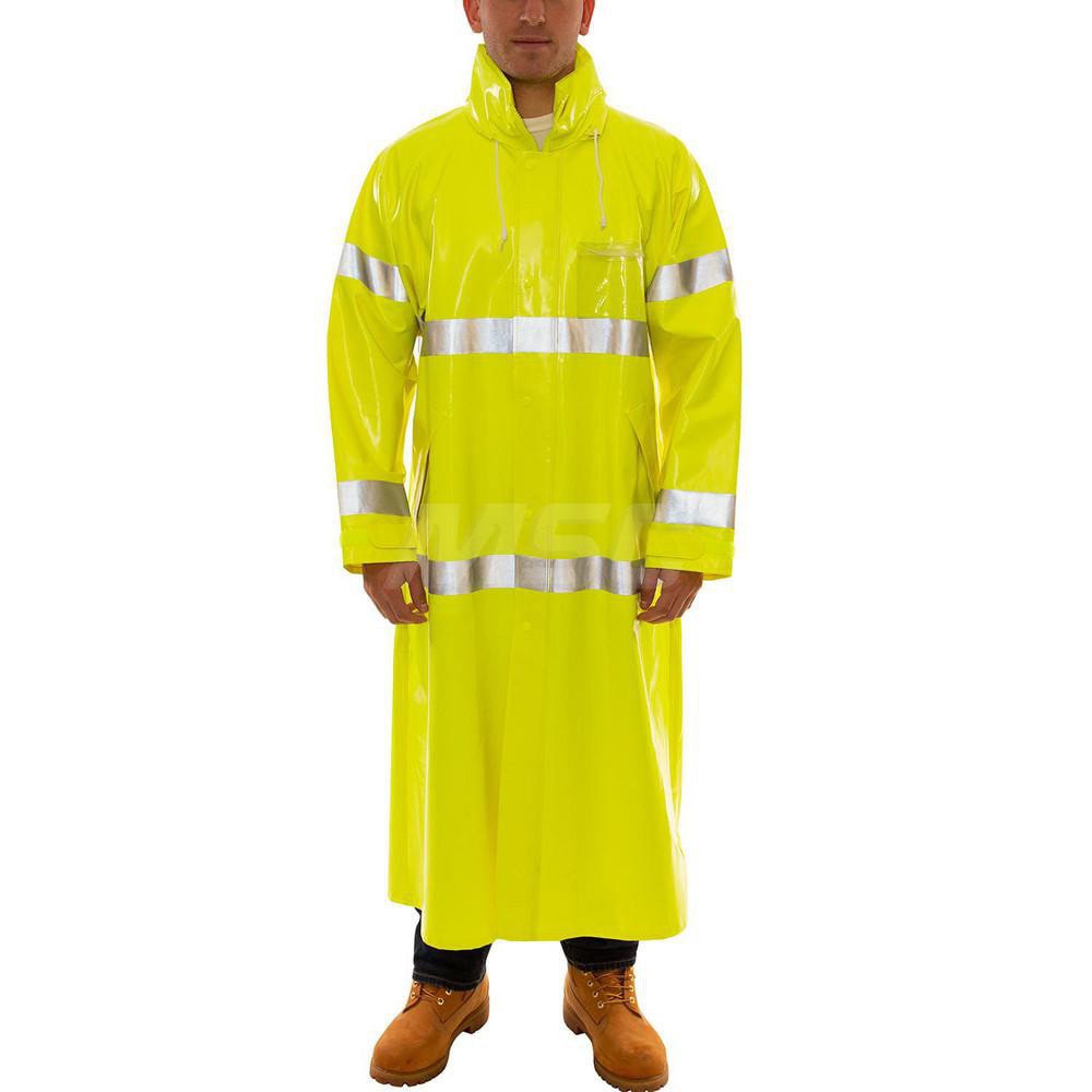 Coat: Size Medium, PVC & Polyester, Zipper & Snaps Closure