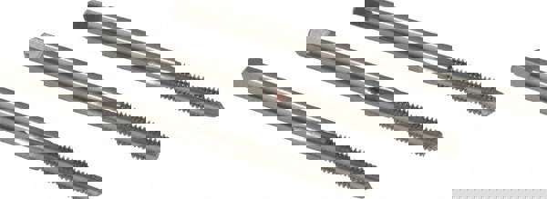 Tap Set: #5-44 UNF, 3 Flute, Bottoming Plug & Taper, High Speed Steel, Bright Finish