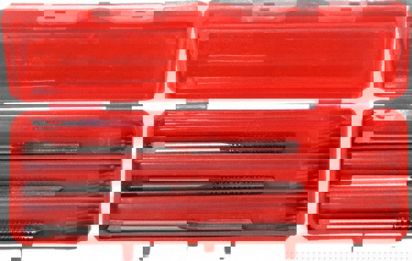 Tap Set: #6-32 UNC, 3 Flute, Bottoming Plug & Taper, High Speed Steel, Bright Finish