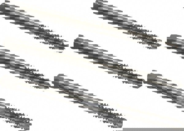 Tap Set: #6-32 UNC, 3 Flute, Bottoming Plug & Taper, High Speed Steel, Bright Finish