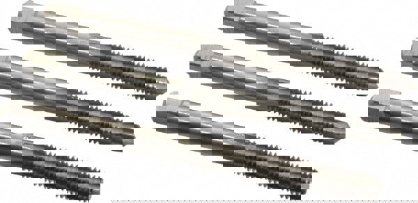 Tap Set: #10-32 UNF, 4 Flute, Bottoming Plug & Taper, High Speed Steel, Bright Finish