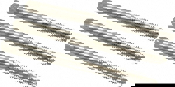 Tap Set: #10-32 UNF, 4 Flute, Bottoming Plug & Taper, High Speed Steel, Bright Finish