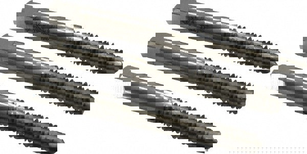 Tap Set: 1/4-20 UNC, 4 Flute, Bottoming Plug & Taper, High Speed Steel, Bright Finish