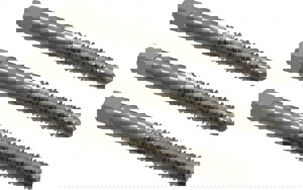 Tap Set: 5/16-18 UNC, 4 Flute, Bottoming Plug & Taper, High Speed Steel, Bright Finish