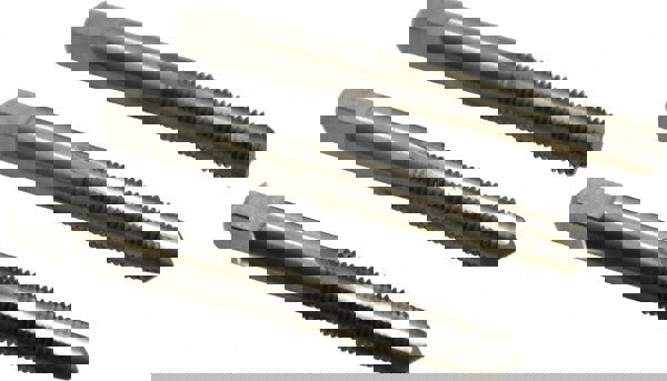 Tap Set: 5/16-24 UNF, 4 Flute, Bottoming Plug & Taper, High Speed Steel, Bright Finish