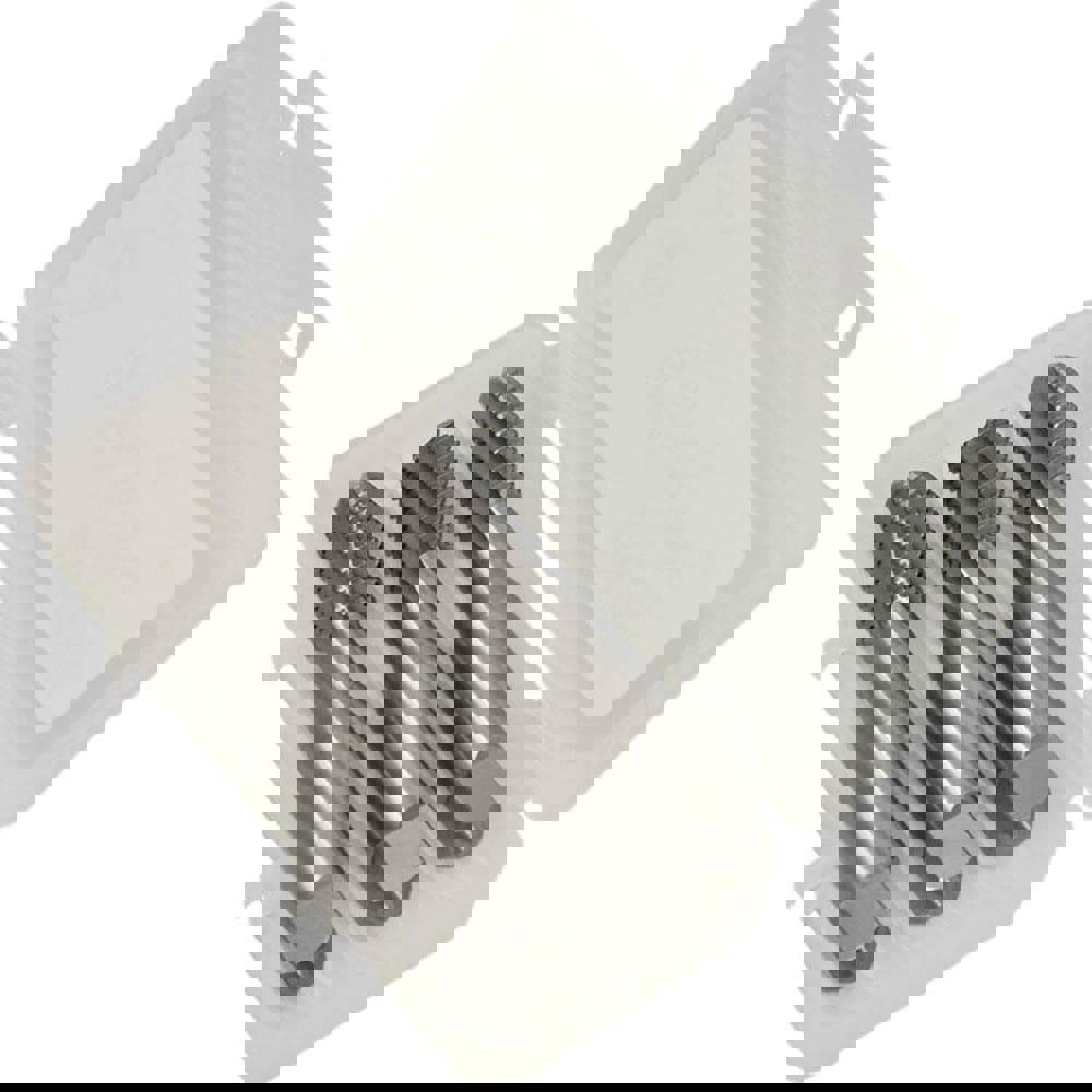 Tap Set: Metric, 4 Flute, Bottoming Plug & Taper, High Speed Steel, Bright Finish