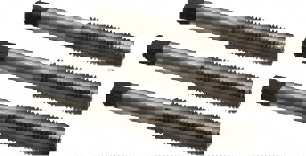 Tap Set: 7/16-20 UNF, 4 Flute, Bottoming Plug & Taper, High Speed Steel, Bright Finish