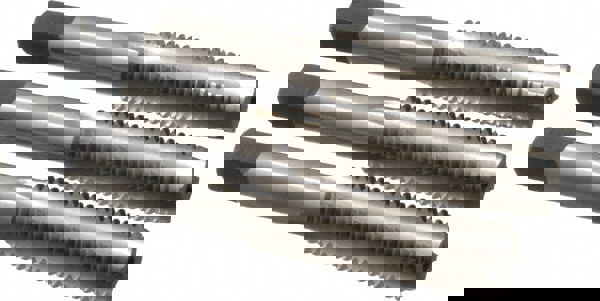 Tap Set: Metric, 4 Flute, Bottoming Plug & Taper, High Speed Steel, Bright Finish