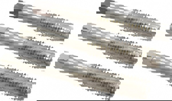 Tap Set: 1/2-13 UNC, 4 Flute, Bottoming Plug & Taper, High Speed Steel, Bright Finish