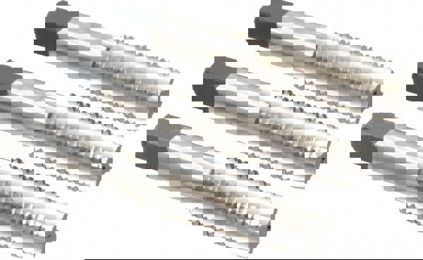 Tap Set: 3/4-10 UNC, 4 Flute, Bottoming Plug & Taper, High Speed Steel, Bright Finish