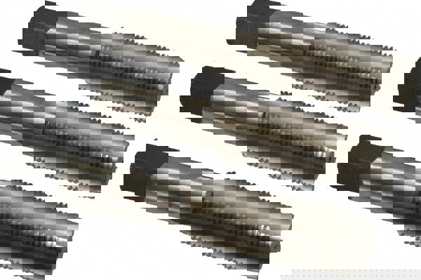 Tap Set: 3/4-16 UNF, 4 Flute, Bottoming Plug & Taper, High Speed Steel, Bright Finish