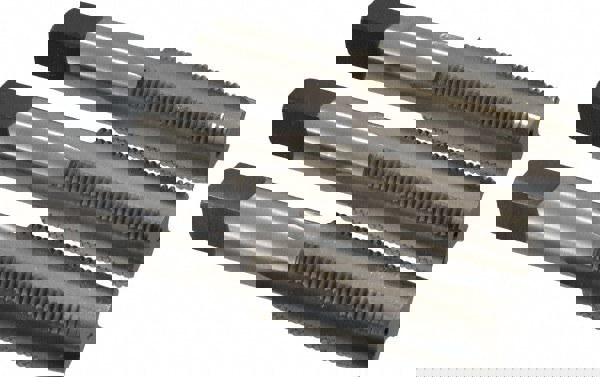 Tap Set: 7/8-14 UNF, 4 Flute, Bottoming Plug & Taper, High Speed Steel, Bright Finish