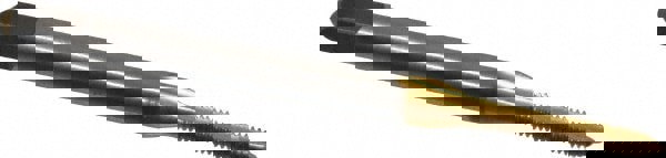 Spiral Point Tap: #2-56, UNC, 2 Flutes, Plug, 2B, High Speed Steel, TiN Finish