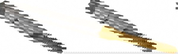 Spiral Point Tap: #3-48, UNC, 2 Flutes, Plug, 2B, High Speed Steel, TiN Finish