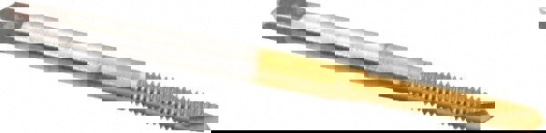 Spiral Point Tap: #5-40, UNC, 2 Flutes, Plug, 2B/3B, High Speed Steel, TiN Finish