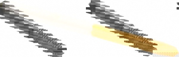 Spiral Point Tap: #6-40, UNF, 2 Flutes, Plug, 2B/3B, High Speed Steel, TiN Finish