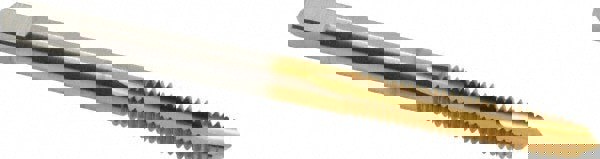 Spiral Point Tap: #8-32, UNC, 2 Flutes, Plug, 2B, High Speed Steel, TiN Finish