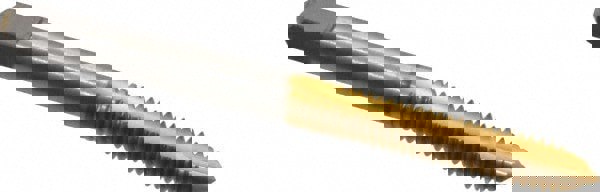 Spiral Point Tap: #12-24, UNC, 2 Flutes, Plug, 2B/3B, High Speed Steel, TiN Finish