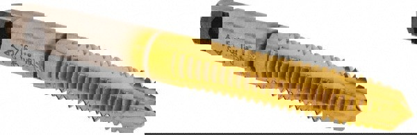 Spiral Point Tap: 5/16-18, UNC, 3 Flutes, Plug, 2B, High Speed Steel, TiN Finish