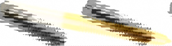 Spiral Point Tap: M6 x 1, UNC, 2 Flutes, Plug, 2B, High Speed Steel, TiN Finish