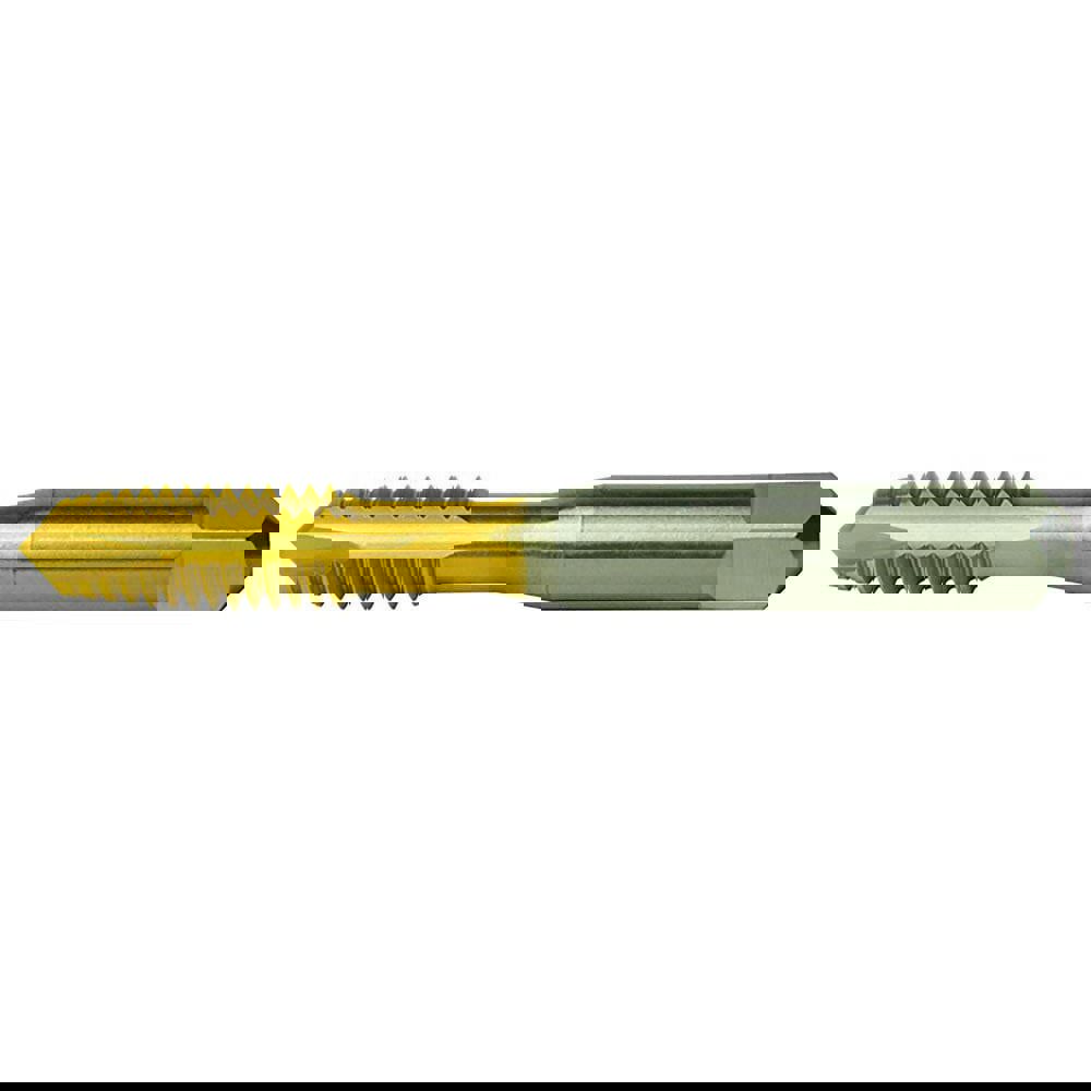 Spiral Point Tap: M10 x 1.5, UNC, 3 Flutes, Plug, 2B, High Speed Steel, TiN Finish