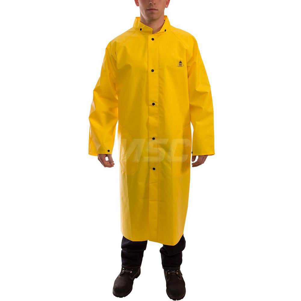 Coat: Size 4X-Large, PVC & Polyester, Snaps Closure